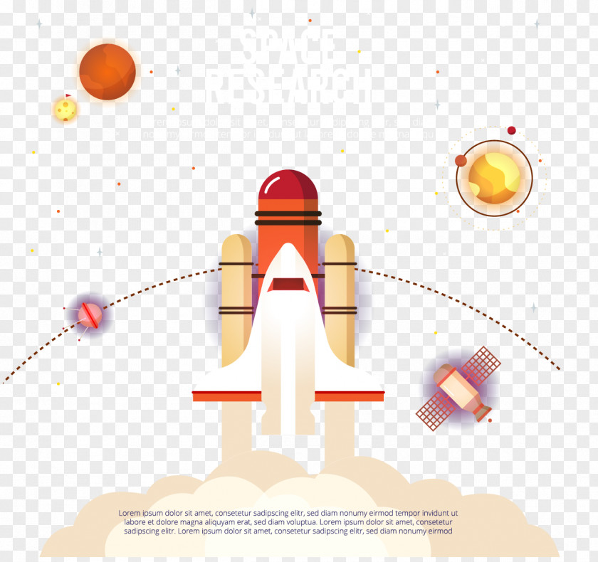 Hand-painted Spacecraft Planet Flight Rocket Vector Jet Illustration PNG