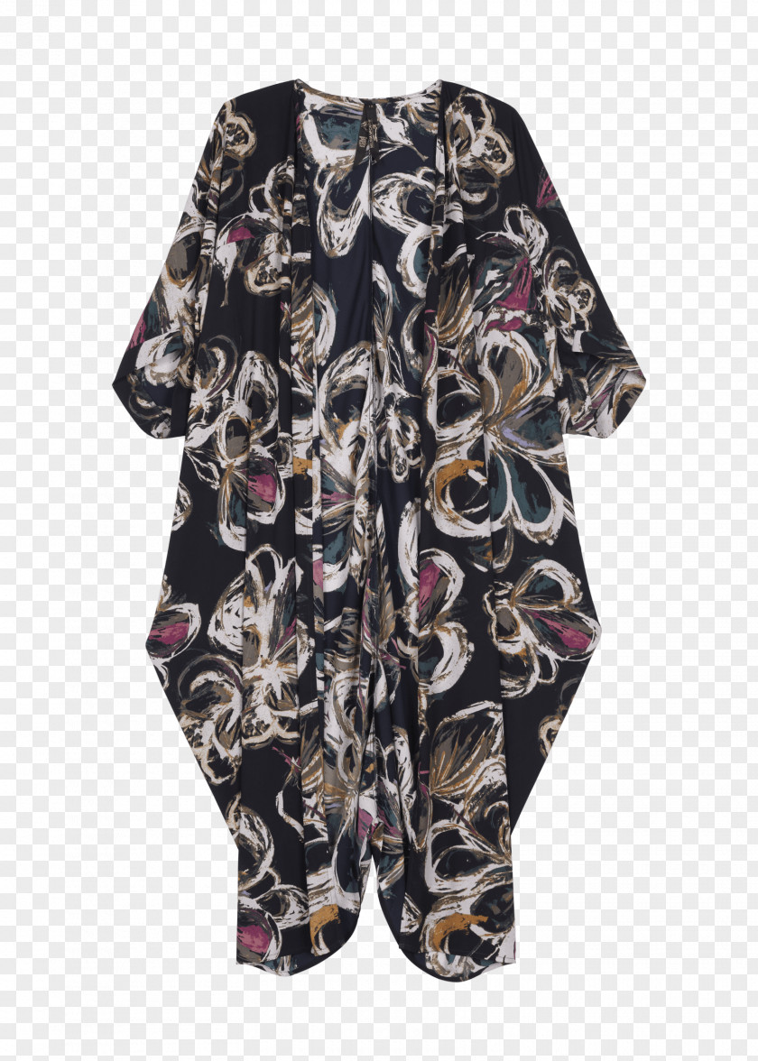 Here Comes The Double 11 Inky Garden Sleeve Kimono Dress PNG