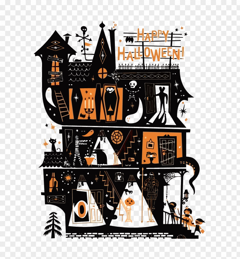 Vector Halloween House Costume Lab Partners Jack-o'-lantern Illustration PNG