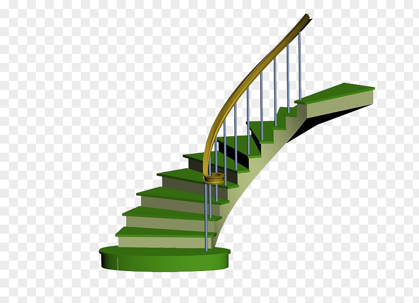 Lovely Green European Revolving Stairs Spiral PNG
