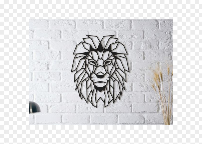 Metal Wall Lion Decal PNG