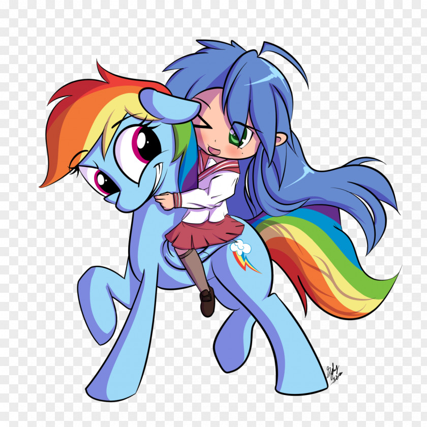 Lucky Star Pony Rainbow Dash Konata Izumi Pinkie Pie PNG