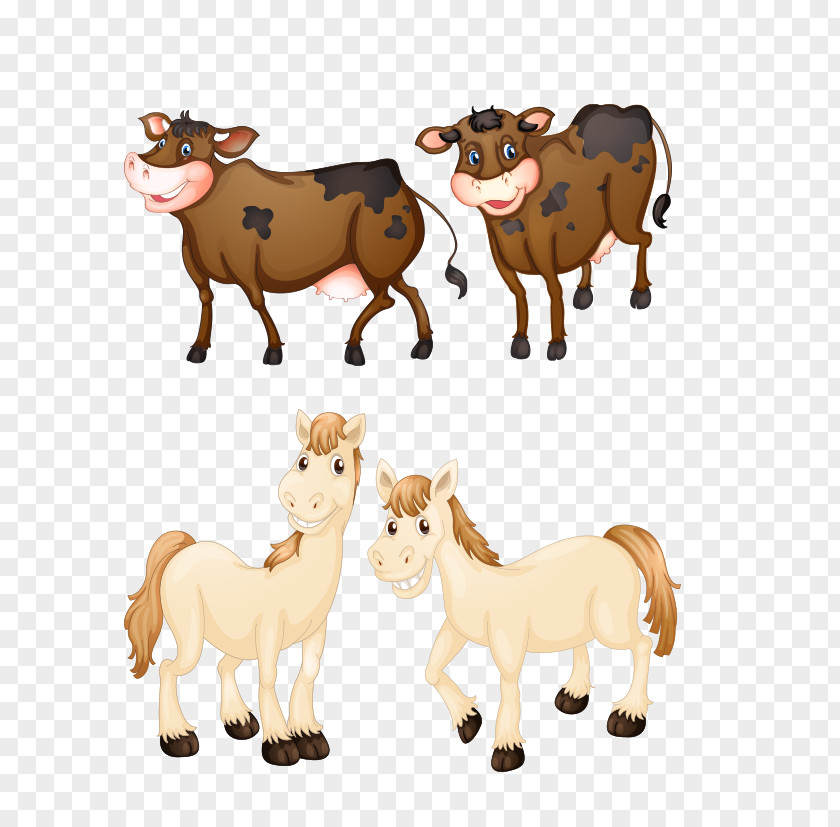 Cartoon Cow Texas Longhorn Hereford Cattle Royalty-free Illustration PNG