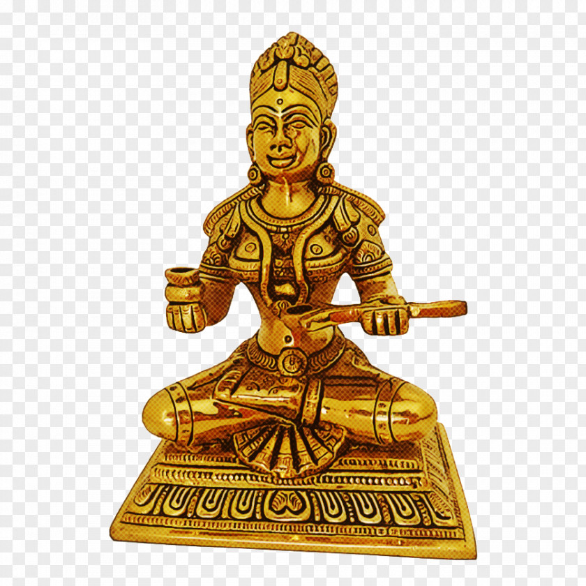 Gold Statue Figurine 01504 Meditation PNG