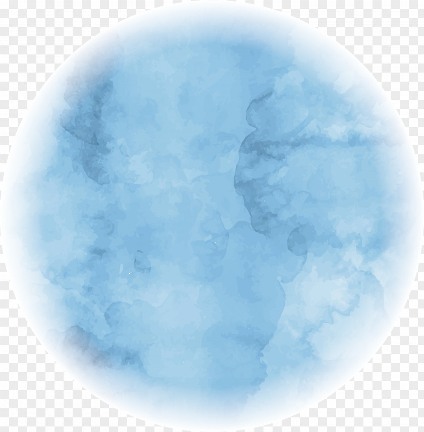 Blue Circular Watercolour PNG
