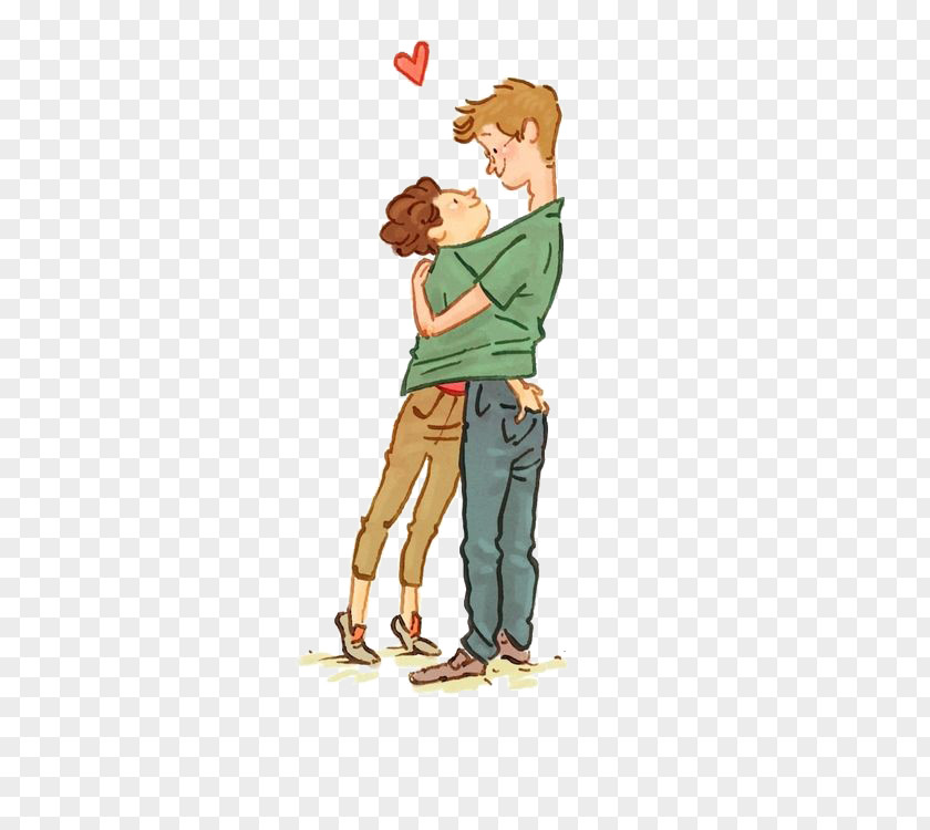 Cartoon Couple Drawing Illustration PNG