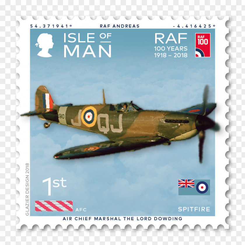 Military Supermarine Spitfire Isle Of Man Post Office Royal Air Force Postage Stamps PNG
