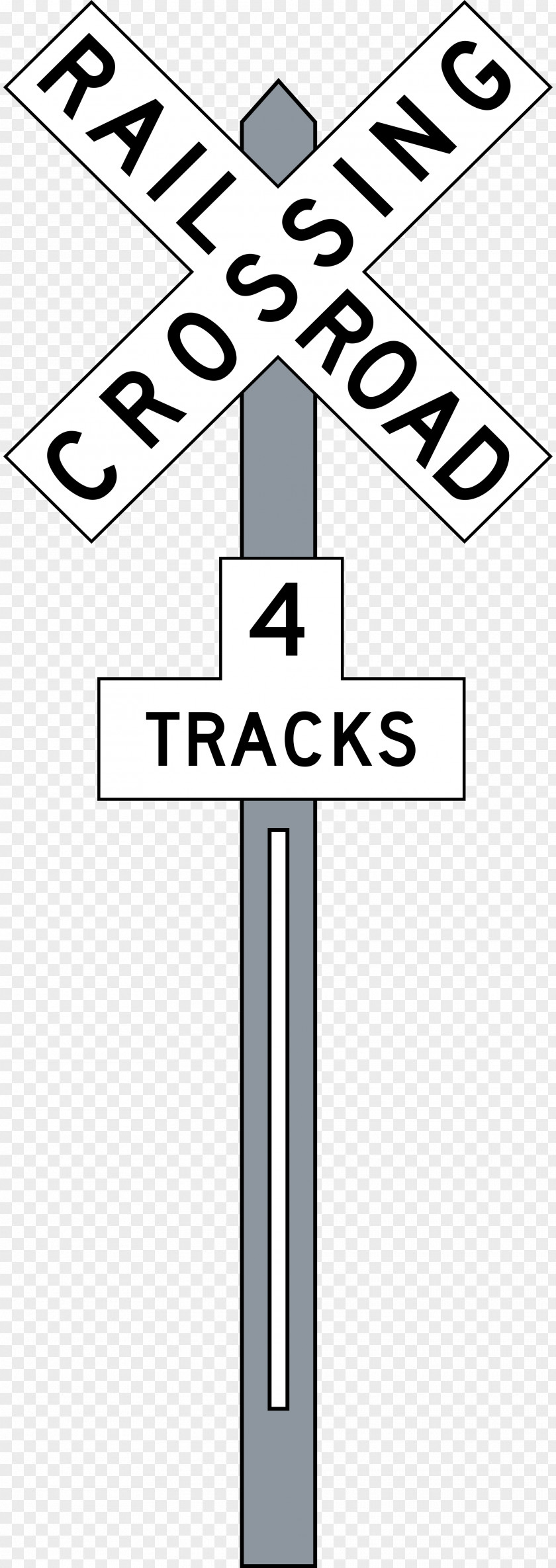 Railroad Crossing Sign Rail Transport Train Level Crossbuck Track PNG