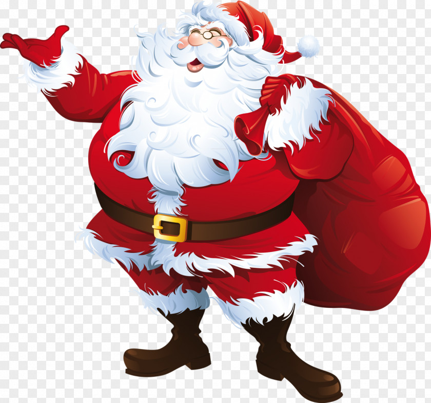 Santa With Presents Claus Christmas Clip Art PNG