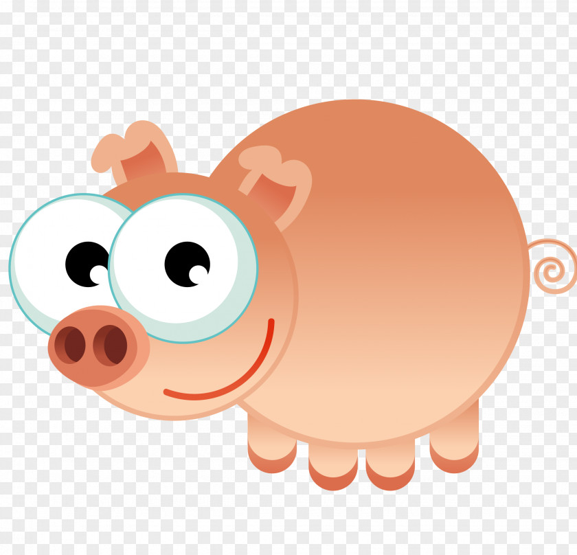 Vector Cartoon Pig Domestic Clip Art PNG