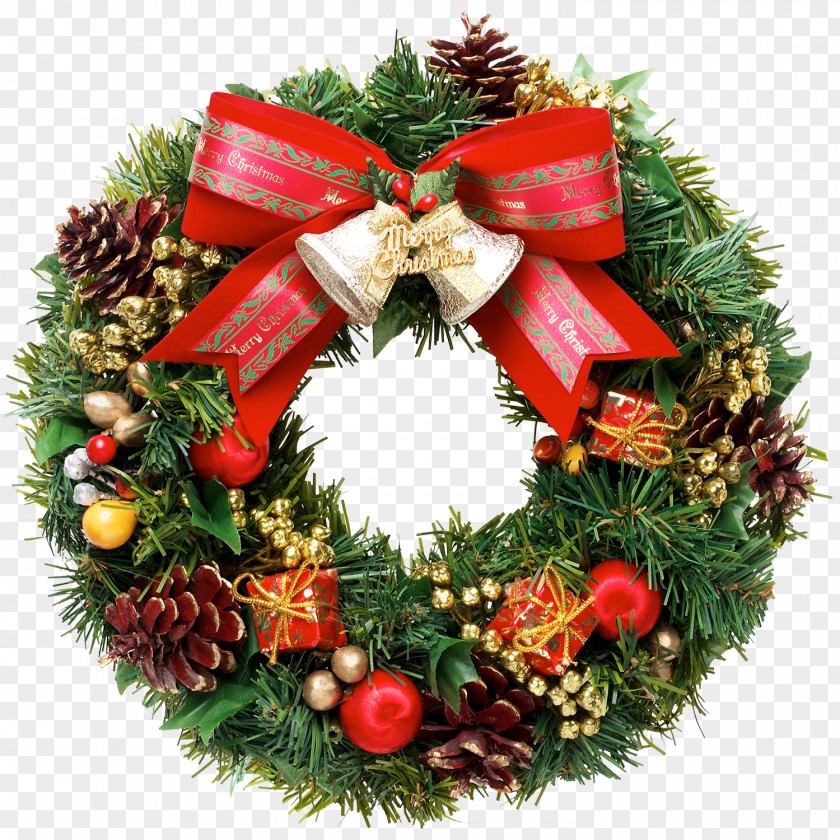 Flower Garland Christmas Decoration Wreath Holiday Clip Art PNG