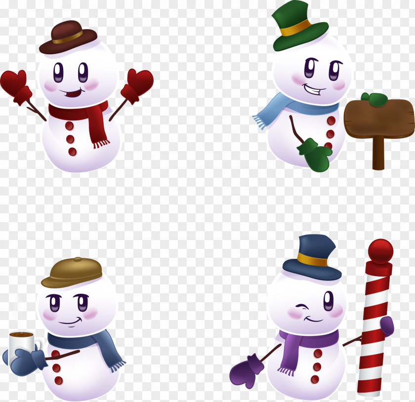 Christmas Snowman Cartoon Creative PNG