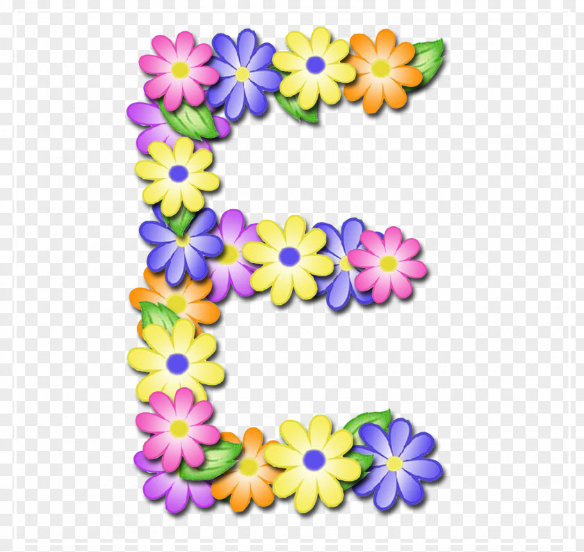 Flower Alphabet Letter Clip Art PNG