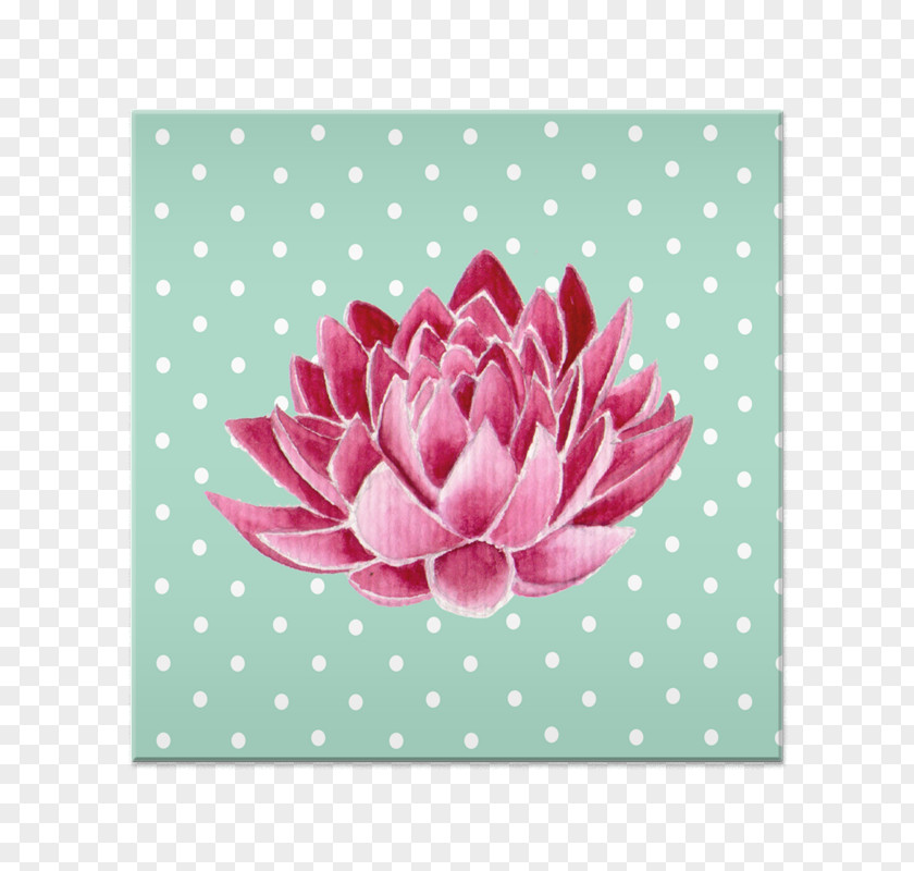 Watercolour Lotus Azulejo Art Floral Design Pattern PNG