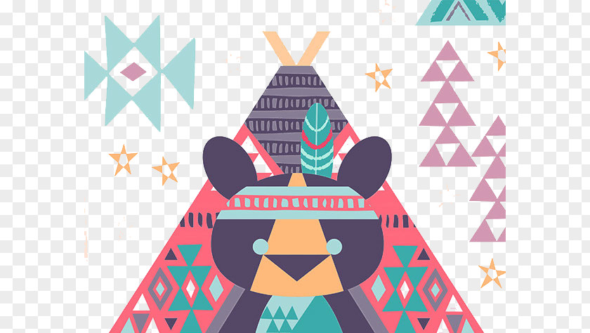 Creative Geometric Puzzle Bear Playful Patterns Pattern PNG