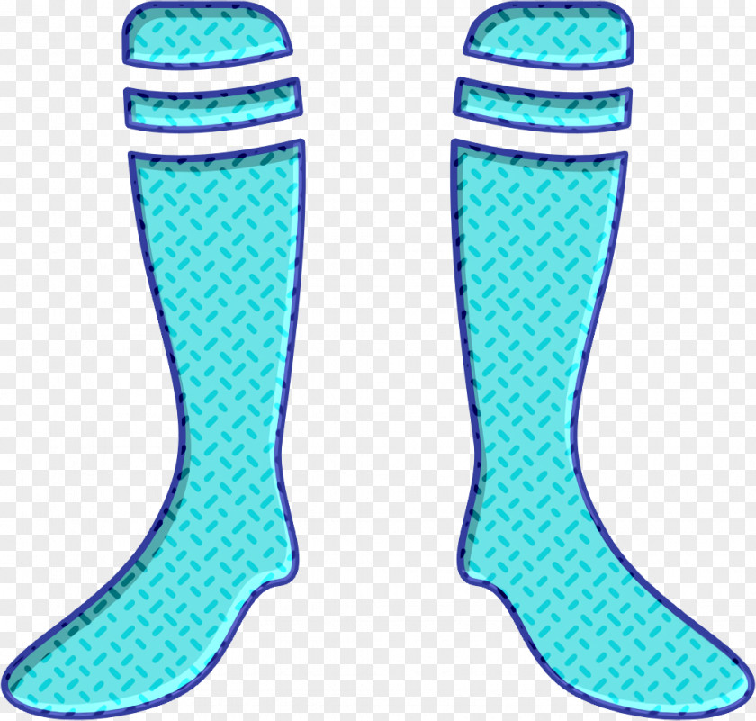 Football Socks With White Lines Design Icon PNG