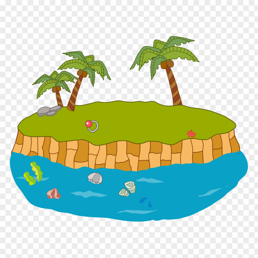 Cartoon Island Child Illustration PNG