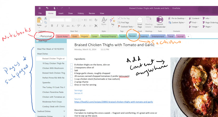 OneNote Microsoft Template Note-taking PNG