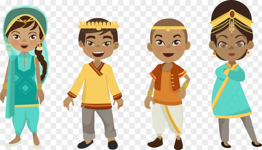 Vector Hand-painted Indians India Painting Download Illustration PNG