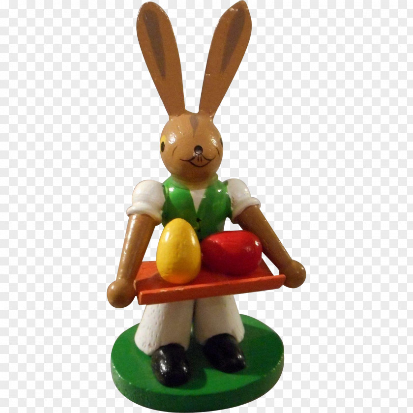 Hand-painted Easter Bunny Figurine PNG