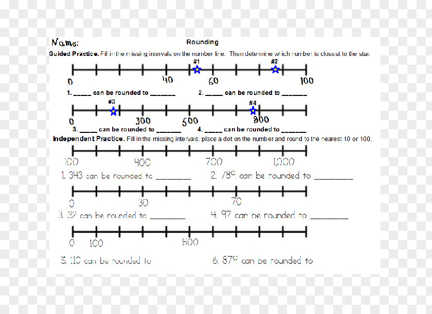 Mathematics Number Rounding Approximation Worksheet PNG