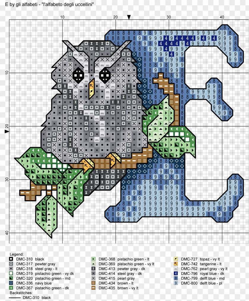 Owl Cross-stitch Bird Beak Pattern PNG