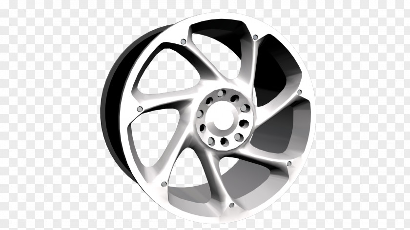 Silver Alloy Wheel Spoke Rim PNG