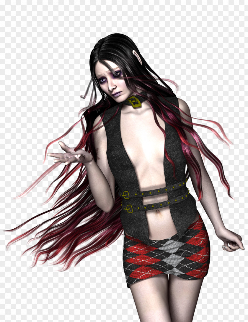 Woman Long Hair Black Coloring Capelli PNG