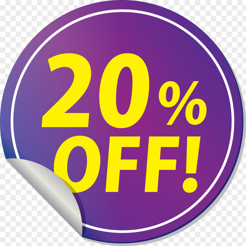 Discount Tag With 20% Off Label PNG