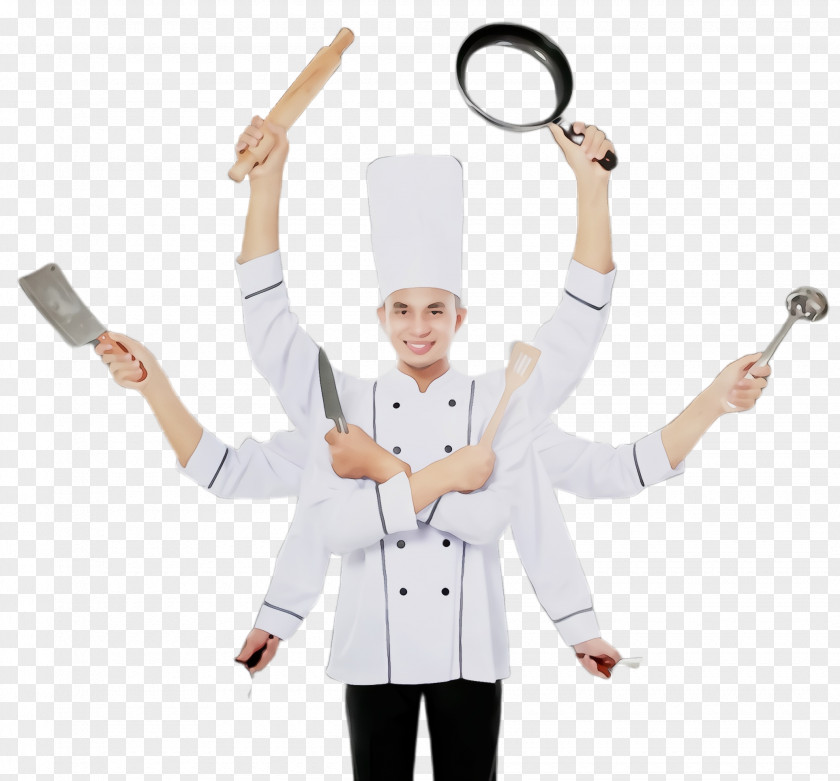 Cook Cheering Gesture Uniform PNG