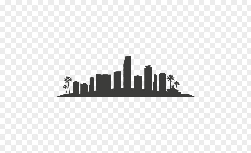 Los Angeles Miami Skyline Silhouette Drawing PNG