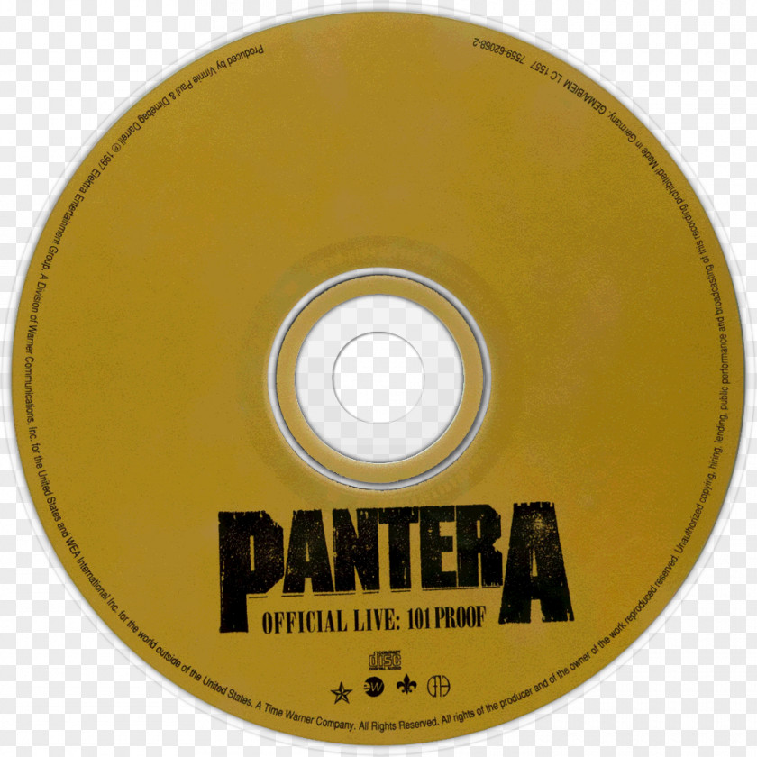 Pantera Official Live: 101 Proof Cowboys From Hell Power Metal Album PNG