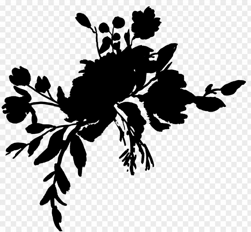Silhouette Wildflower Tree Branch PNG