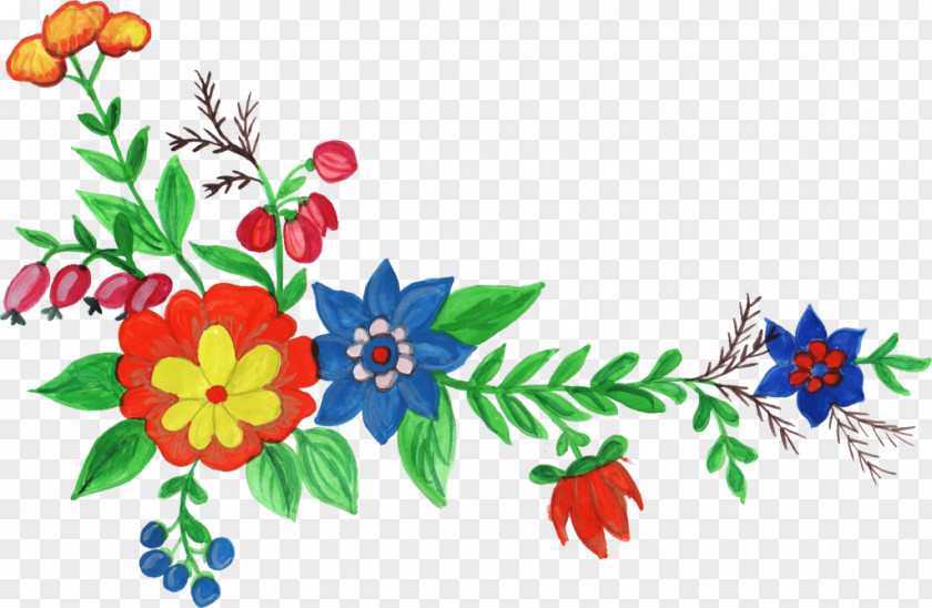 Floral Corner Watercolour Flowers Design Clip Art PNG