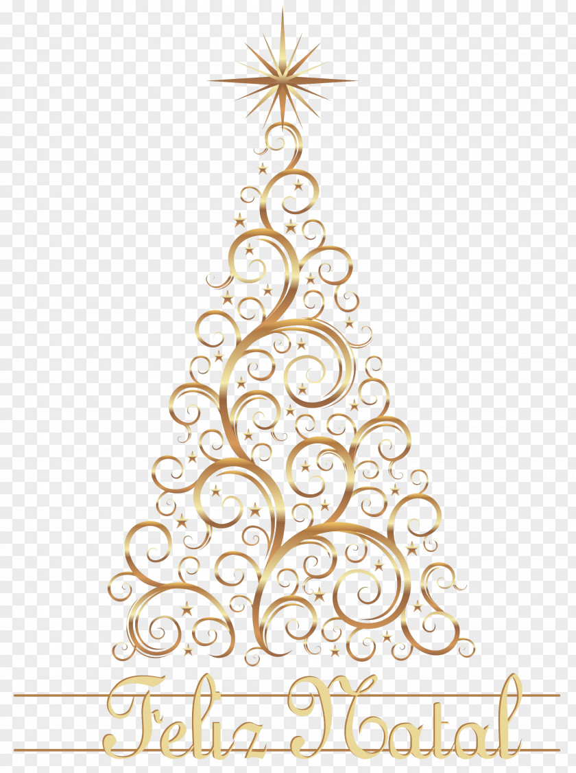 Gold Lace Christmas Tree Ornament Lights Clip Art PNG