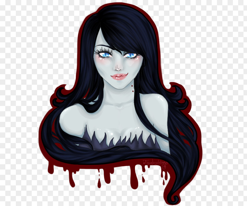 Vampire Marceline The Queen Black Hair Legendary Creature Coloring PNG