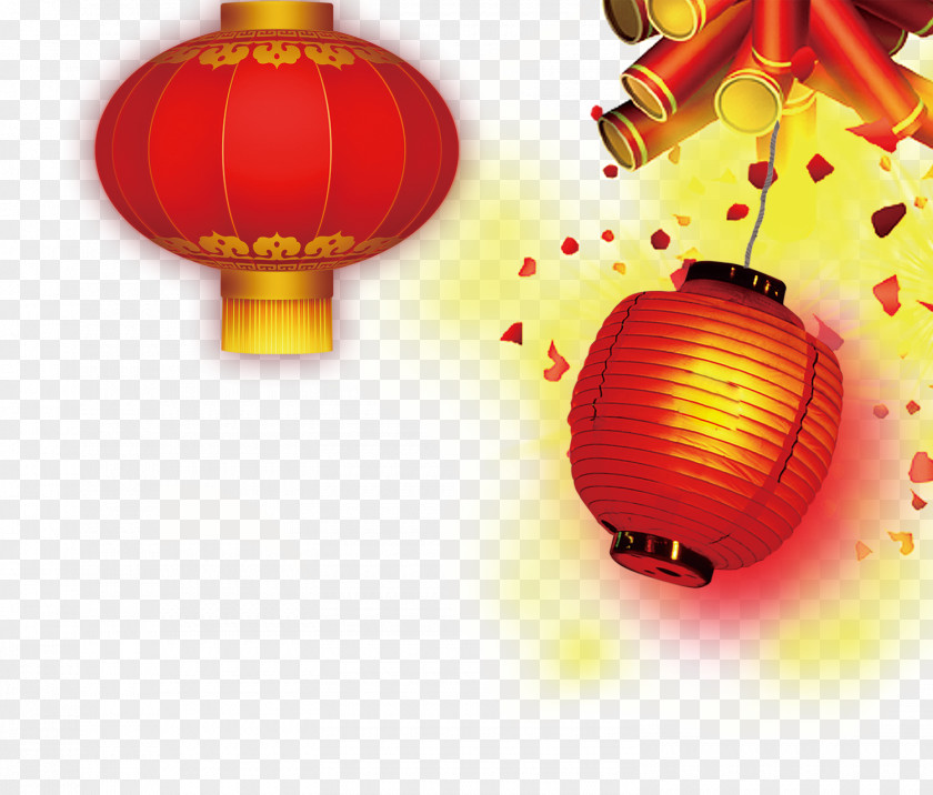 Lantern Festival Fireworks Element Chinese New Year Firecracker PNG