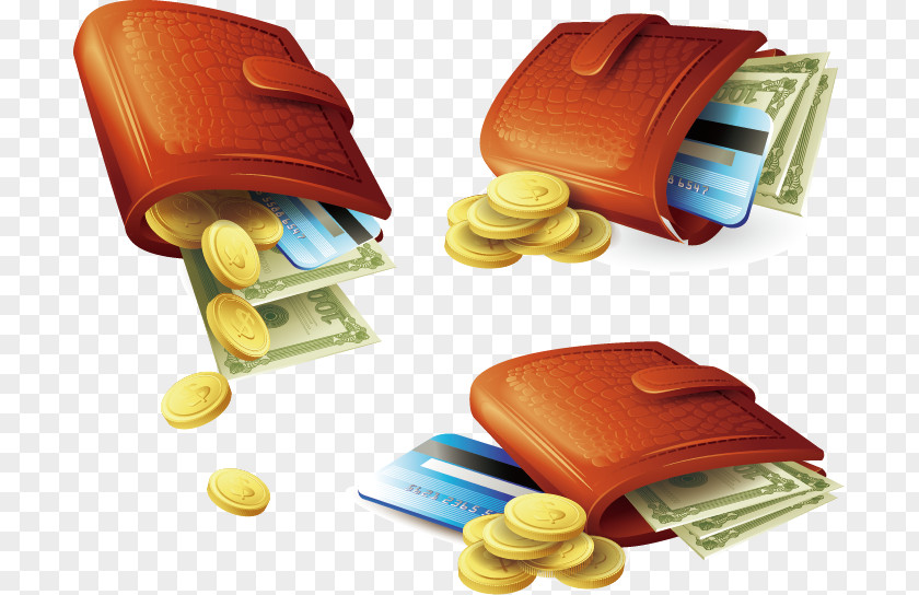 Wallet And Money Gold Coin PNG