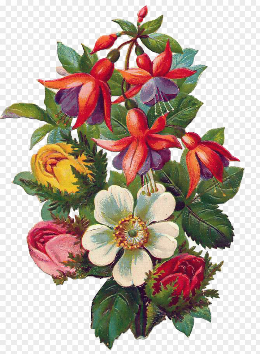 Handpainted Flowers Cut Desktop Wallpaper PNG