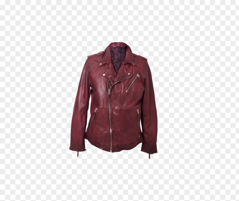 Leather Jacket Maroon PNG