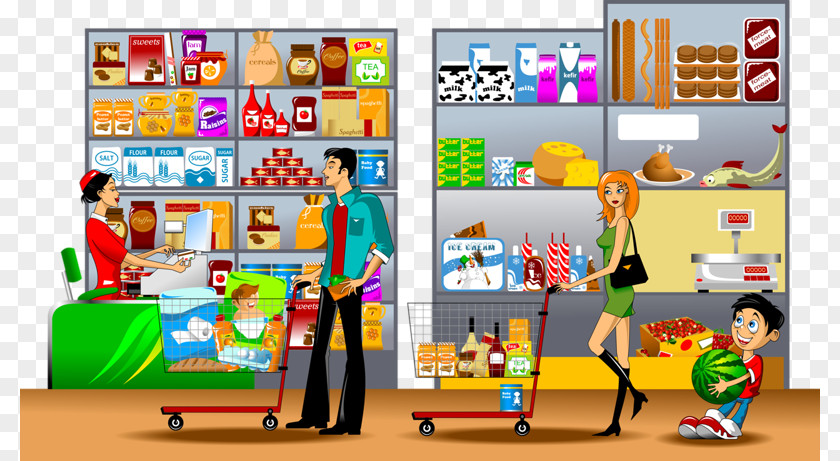 Supermarket Checkout Line Royalty-free Illustration PNG