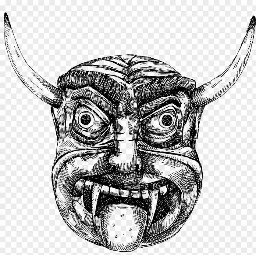 Mask Demon Visual Arts Sketch PNG