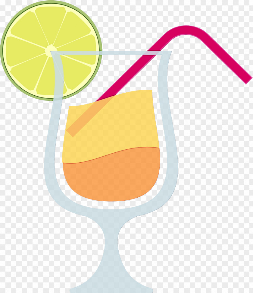 Cocktail Garnish Orange Drink Yellow Line PNG