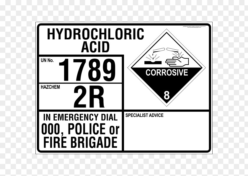 Hydrochloric Acid Hazchem Sulfuric Corrosive Substance Australian Dangerous Goods Code PNG