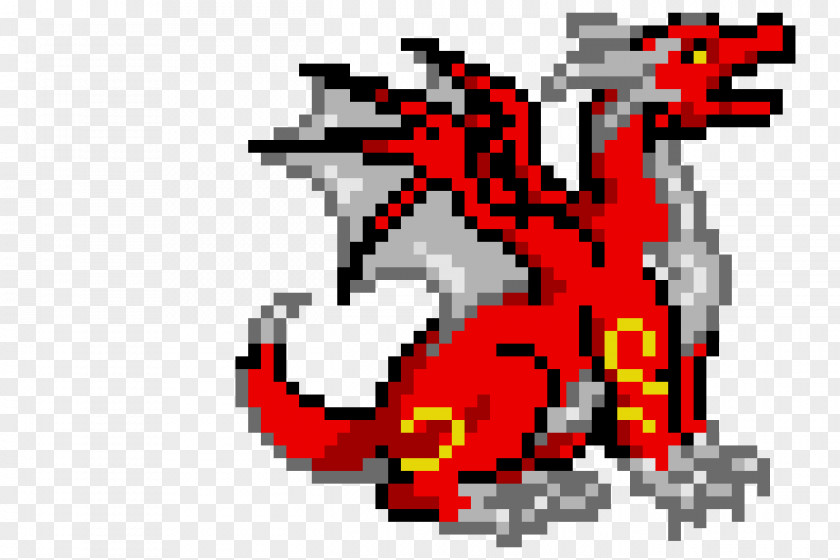 Pixel Art Dragon Drawing PNG