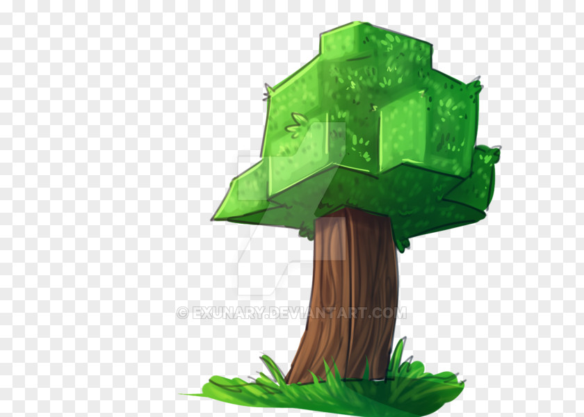 Dry Land Minecraft Tree Drawing Doodle PNG