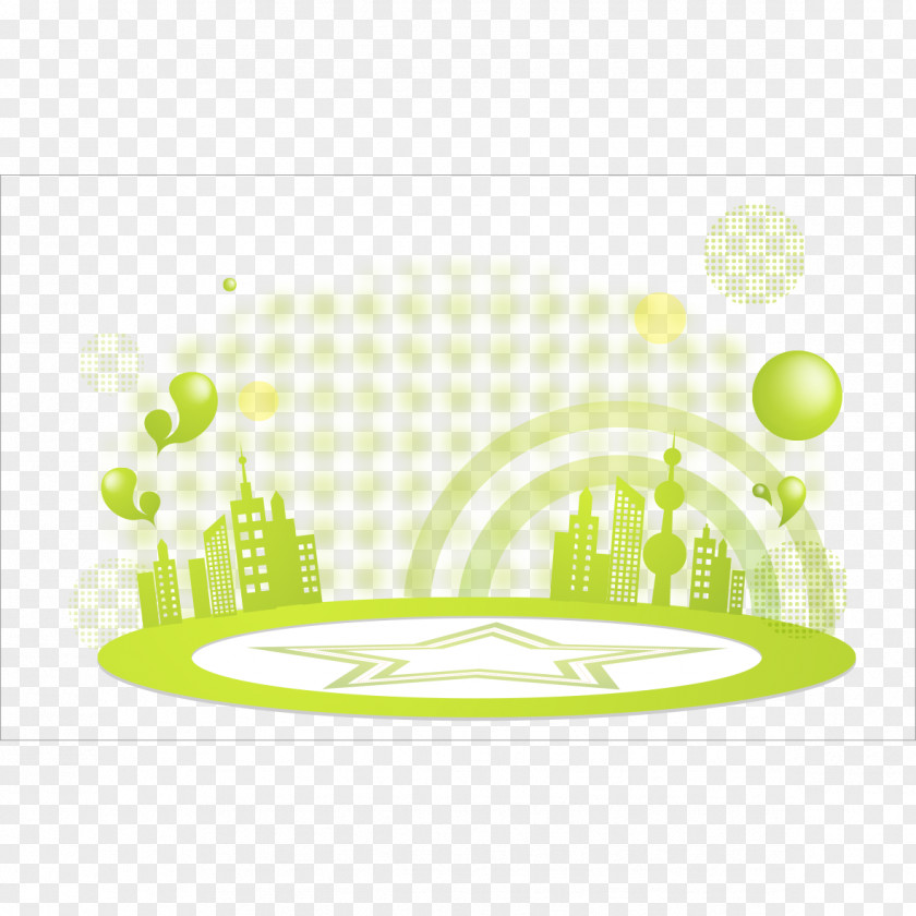 Green City Buildings Architecture Motif Pattern PNG