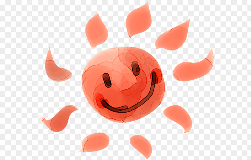 Small Hand-painted Cartoon Smiley Sun Digital Painting Landscape Art Illustration PNG