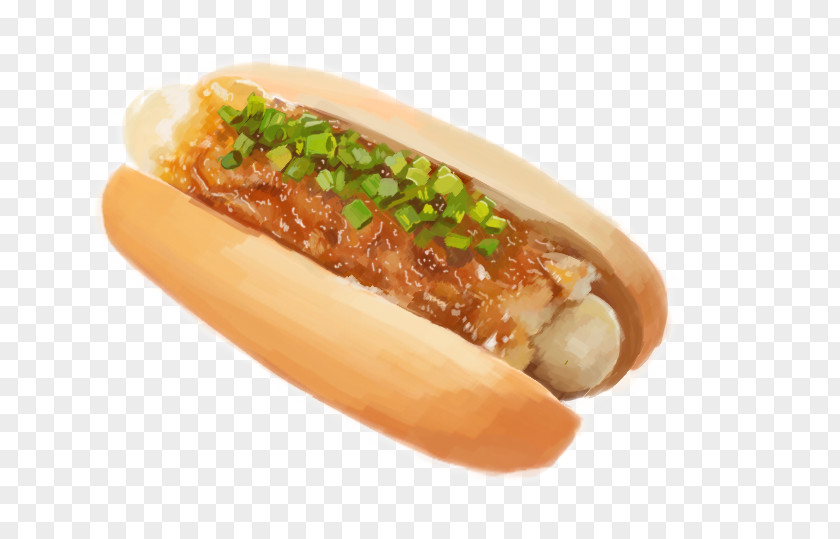 Free Hot Dogs Filled With Sauces Buckle Material Dog Sausage Sandwich Chili Bratwurst PNG