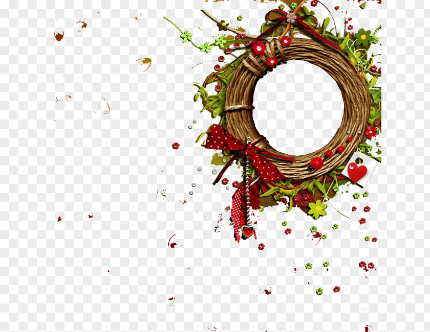 Grass Ring Christmas Ornament Twig Wreath Circle Pattern PNG